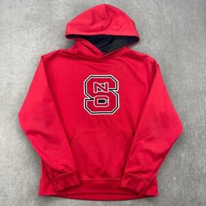 NC State Wolfpack Colosseum Youth M Red Hoodie Embroidered Pullover Sweatshirt
